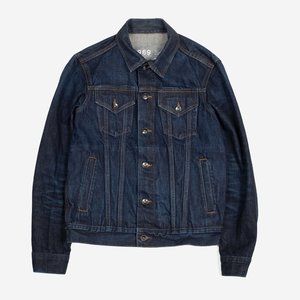 Men's Gap Denim Jacket Dark Blue Distress XS